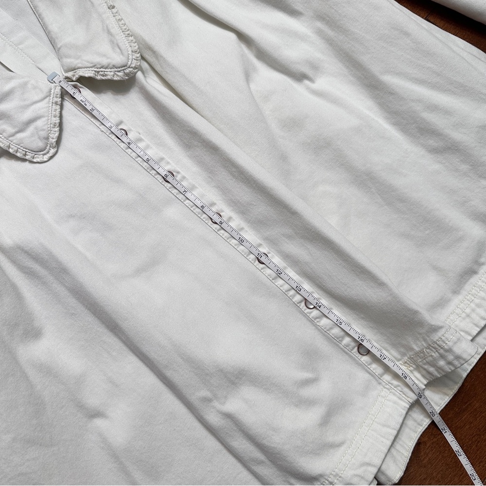 Free People Cotton Cream Denim Dress with pearl snap Detail oversized jacket. - Picture 10 of 12